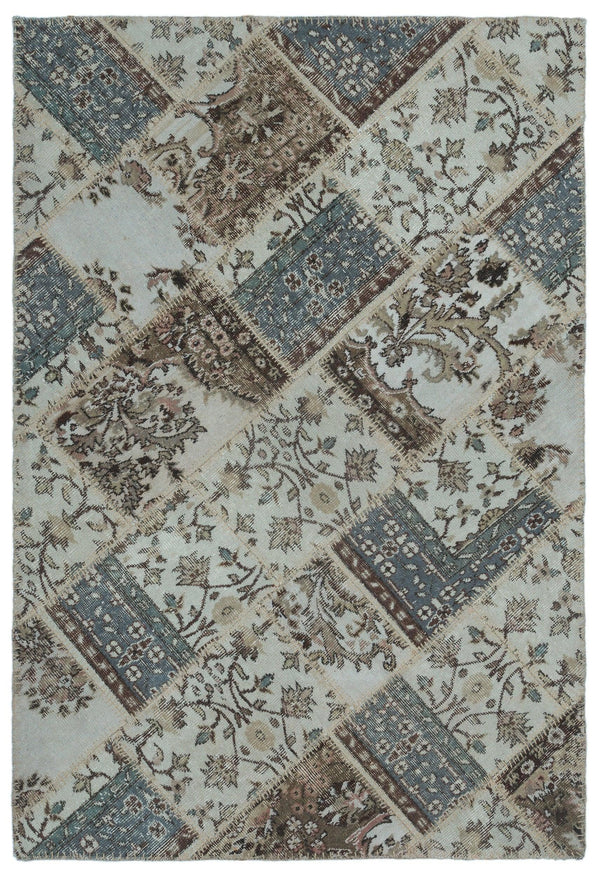 Bej Anadolu Bohem Eskitme Yün Halı 120x180 - Özel Seri