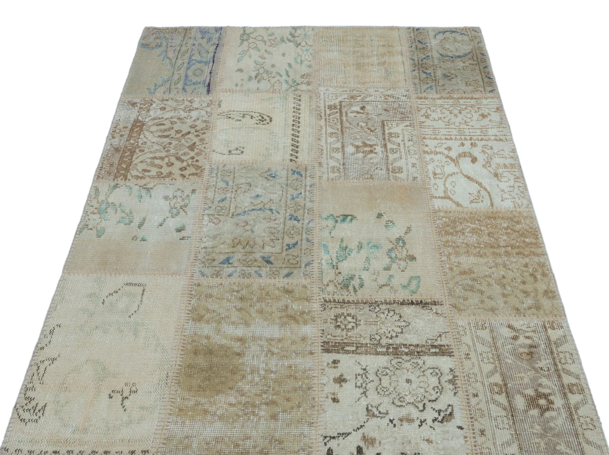 Bej Anadolu Bohem Eskitme Yün Halı 120x180 - Özel Seri
