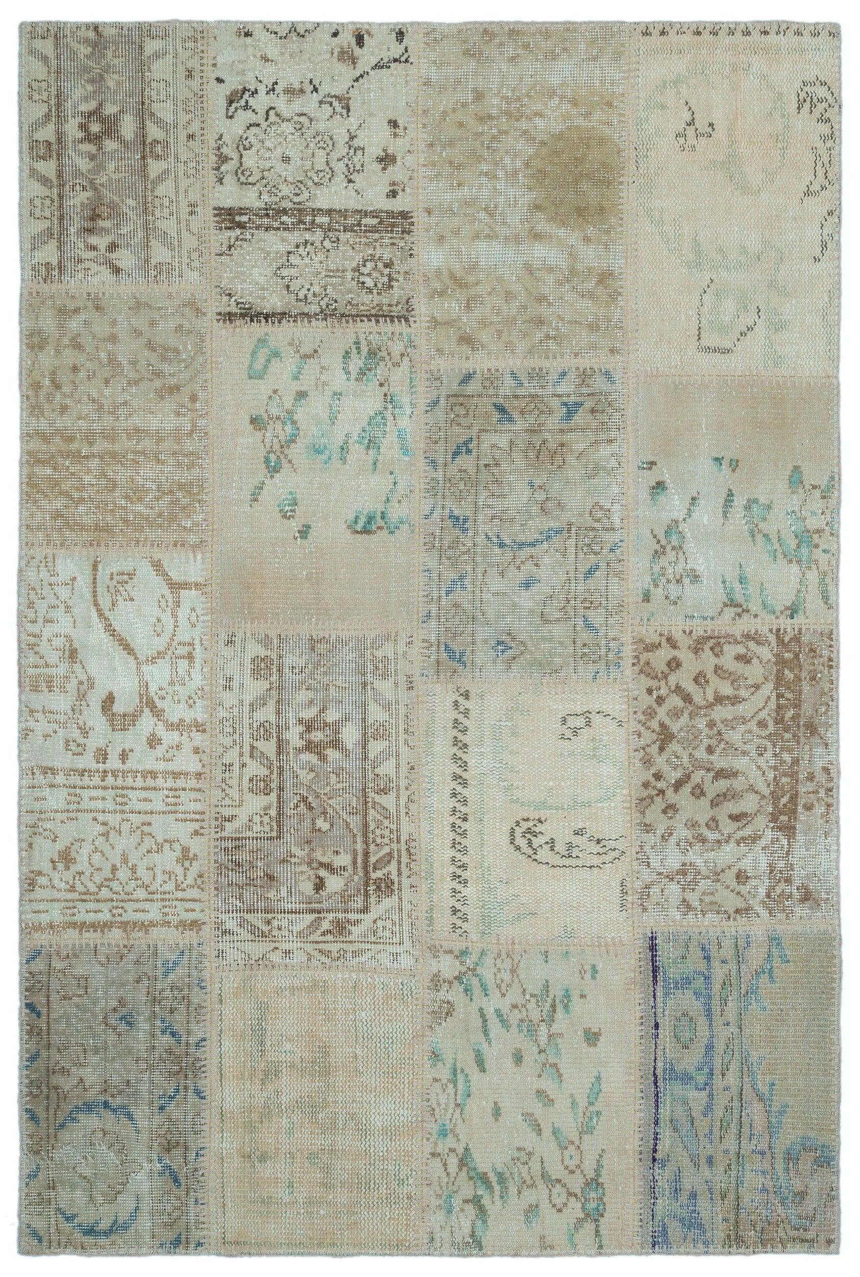 Bej Anadolu Bohem Eskitme Yün Halı 120x180 - Özel Seri