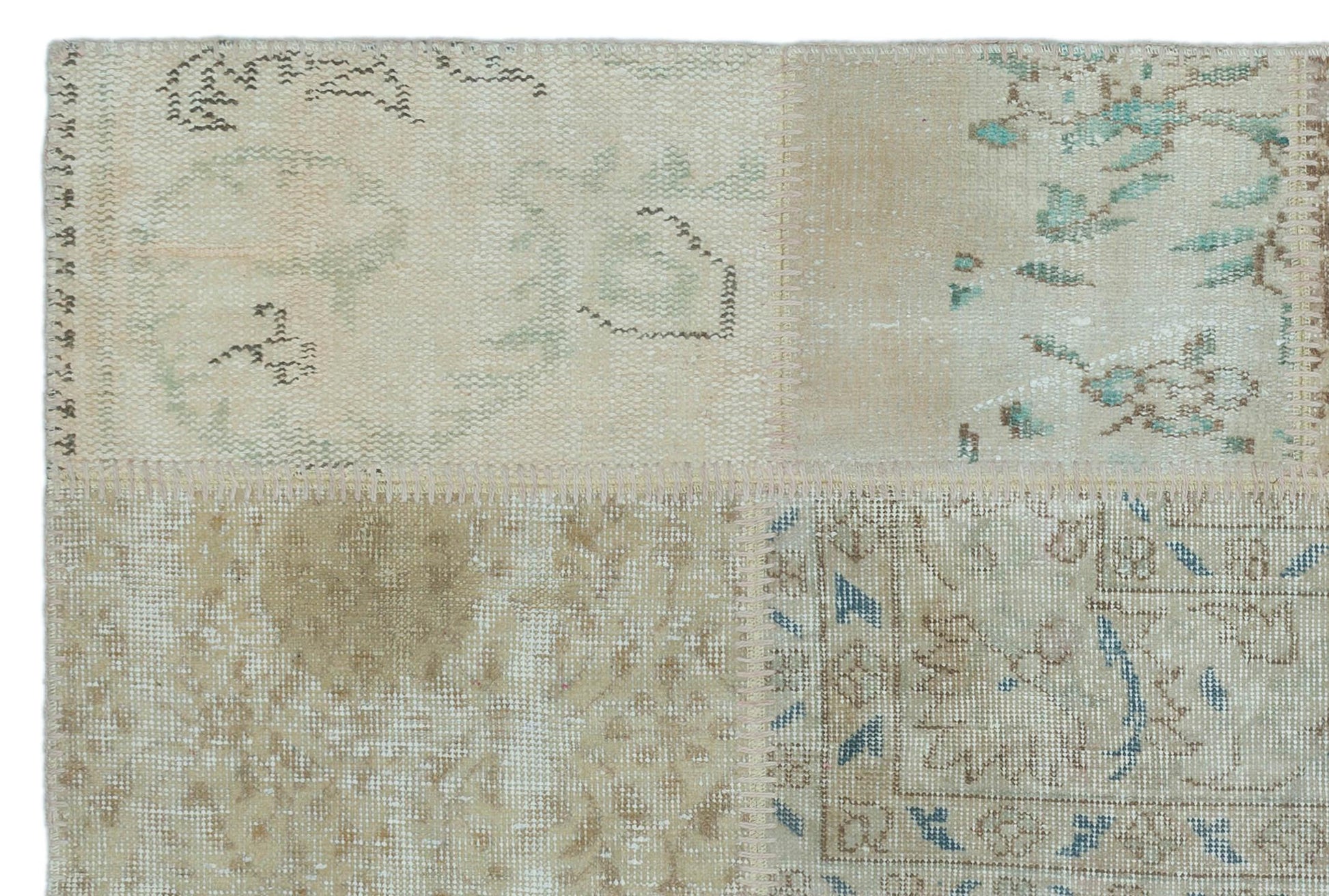 Bej Anadolu Bohem Eskitme Yün Halı 120x180 - Özel Seri