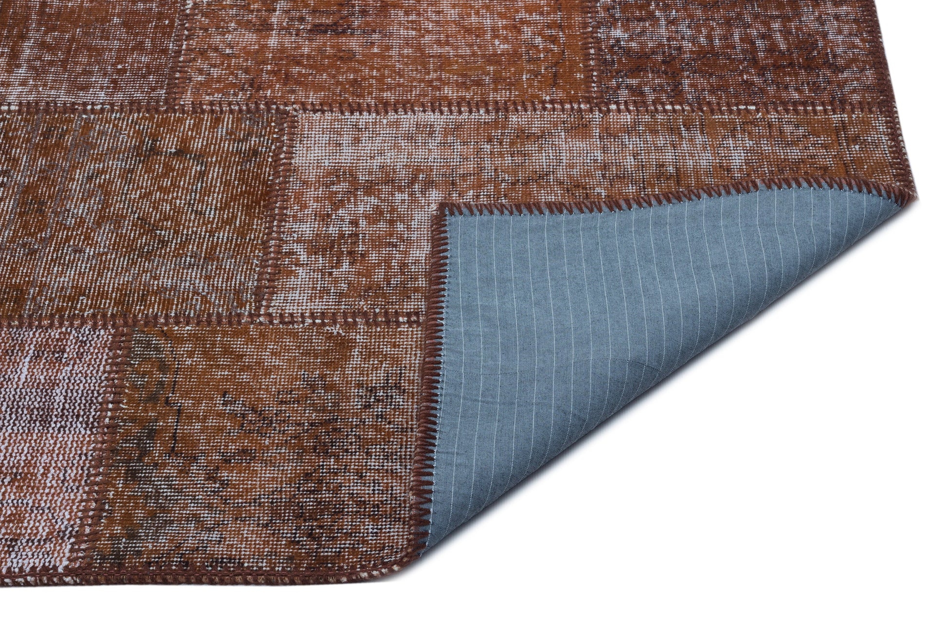Iskece Kahverengi Eskitme Yün El Dokuma Halısı 120 x 180 Apex Unique