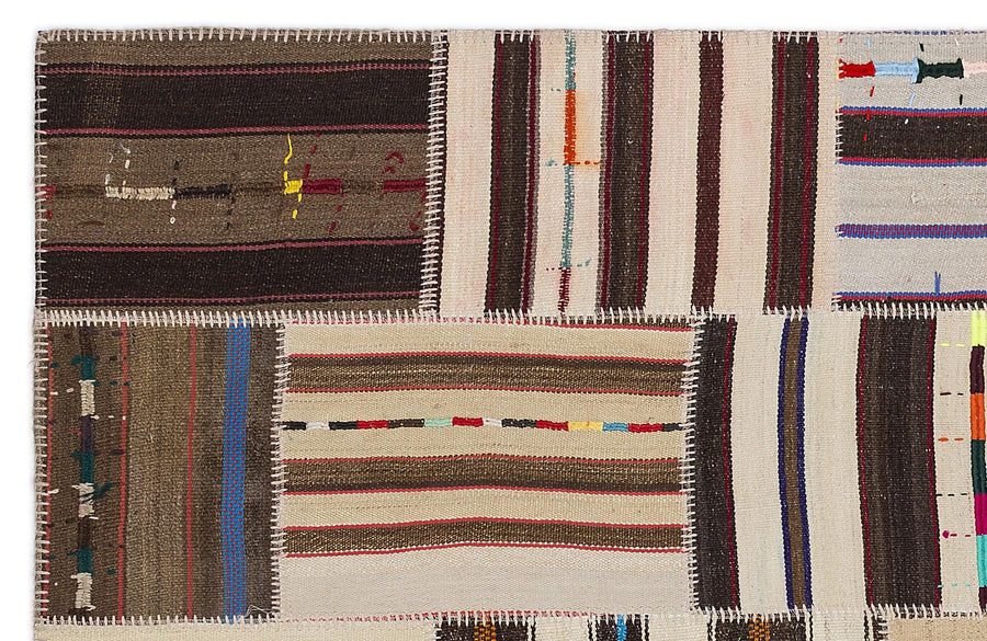 Kahverengi El Dokuma Halı Geometrik Desenli 160x230 cm 2238 – Koridor kullanımı