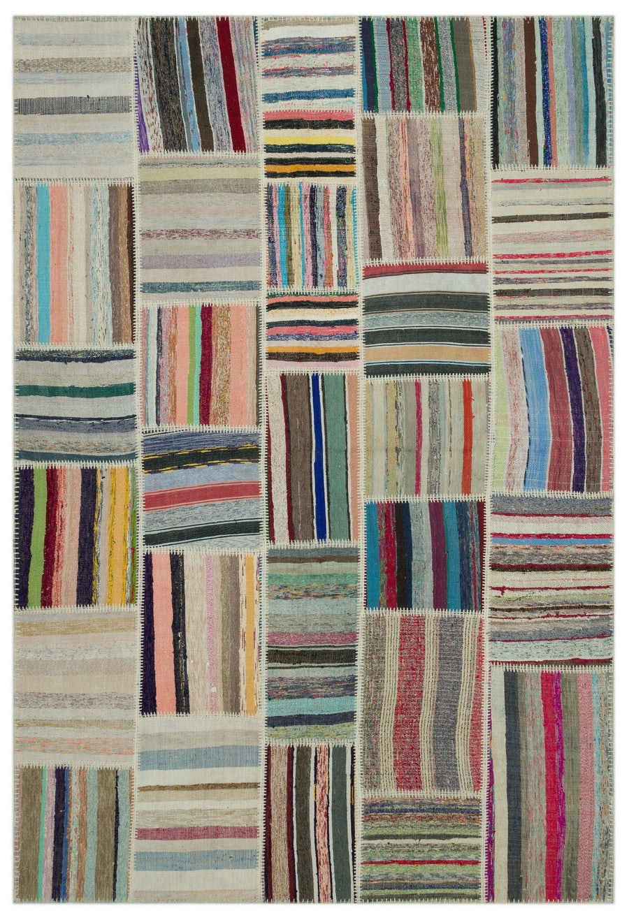 Geometrik Desenli Çok Renkli El Dokuma Halı Bohem 188x280 cm 22396 – Oturma odası kullanımı