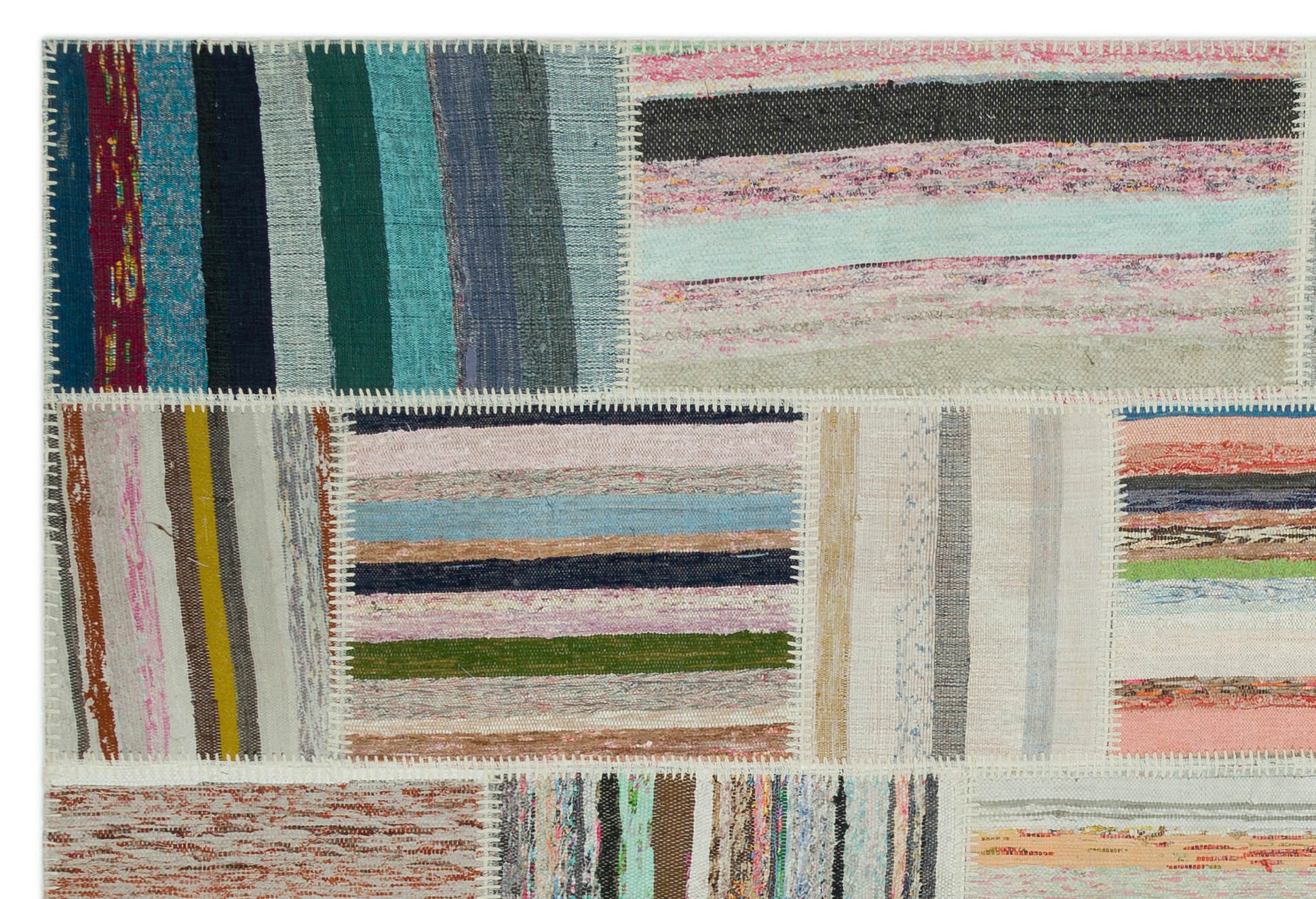 Teselya Bej Çizgili Yün El Dokuma Halısı 190 x 280 Apex Unique