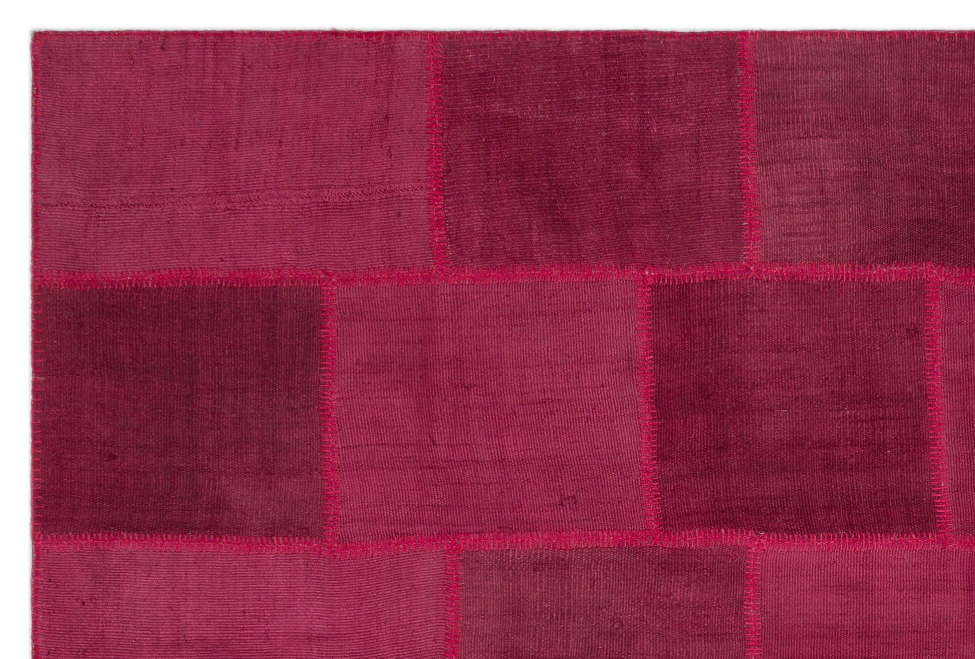 Teselya Pembe Patchwork Yün El Dokuma Halısı 199 x 300 Apex Unique