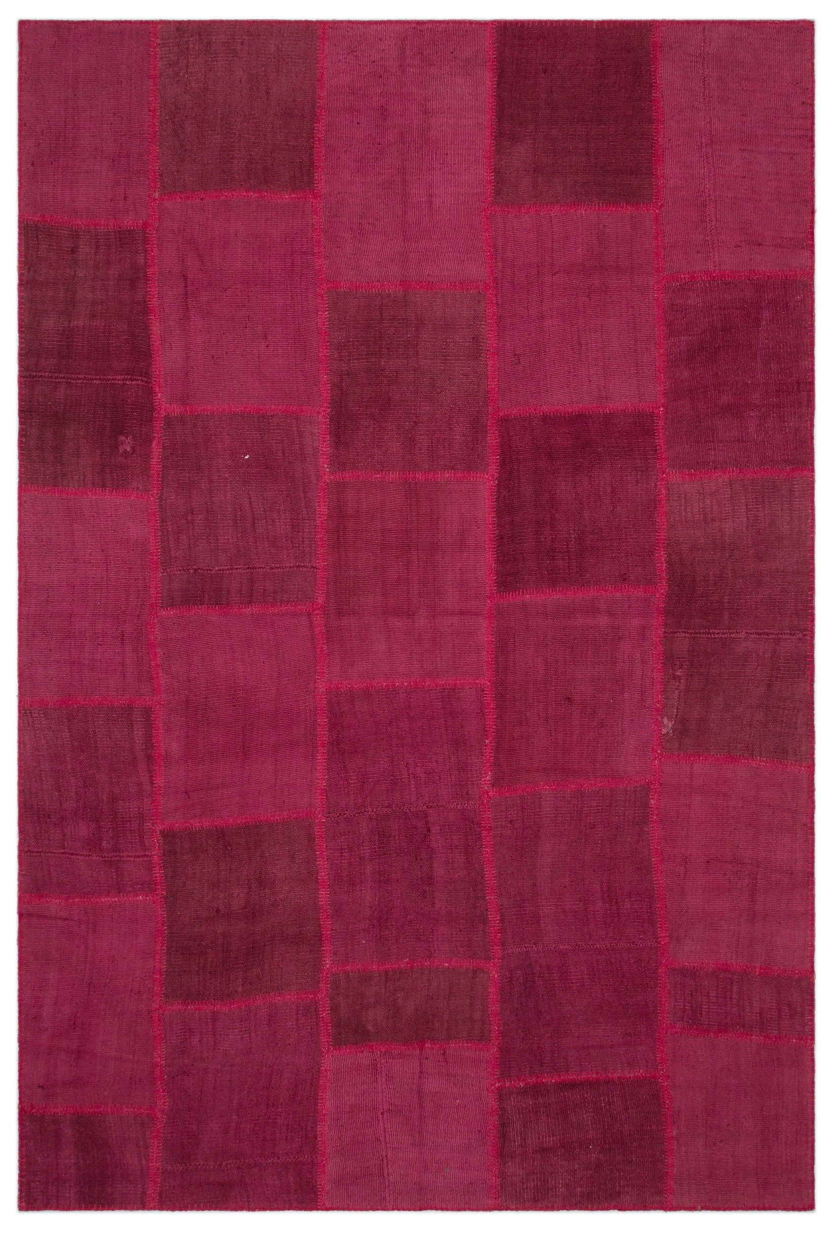 Teselya Pembe Patchwork Yün El Dokuma Halısı 199 x 300 Apex Unique