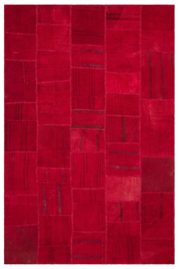 Kırmızı Anadolu Geometrik Modern Yün Halı 196x300 - Özel Seri