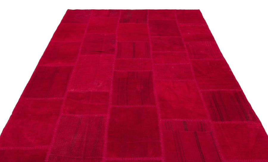 Pembe Anadolu Eskitme Geometrik Yün Halı 202x296 - Özel Seri