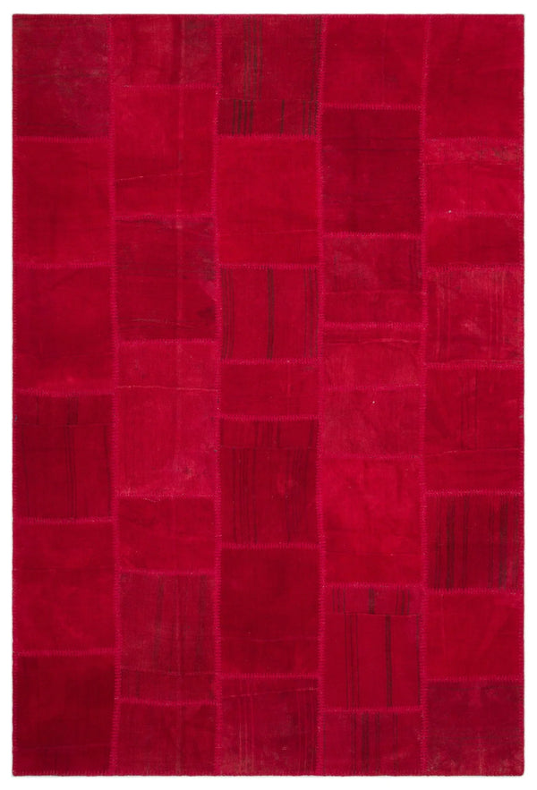 Pembe Anadolu Eskitme Geometrik Yün Halı 202x296 - Özel Seri