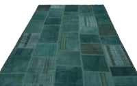 Turquoise & Green Geometric Patchwork Rug 195x300 cm (6'5" x 9'10")
