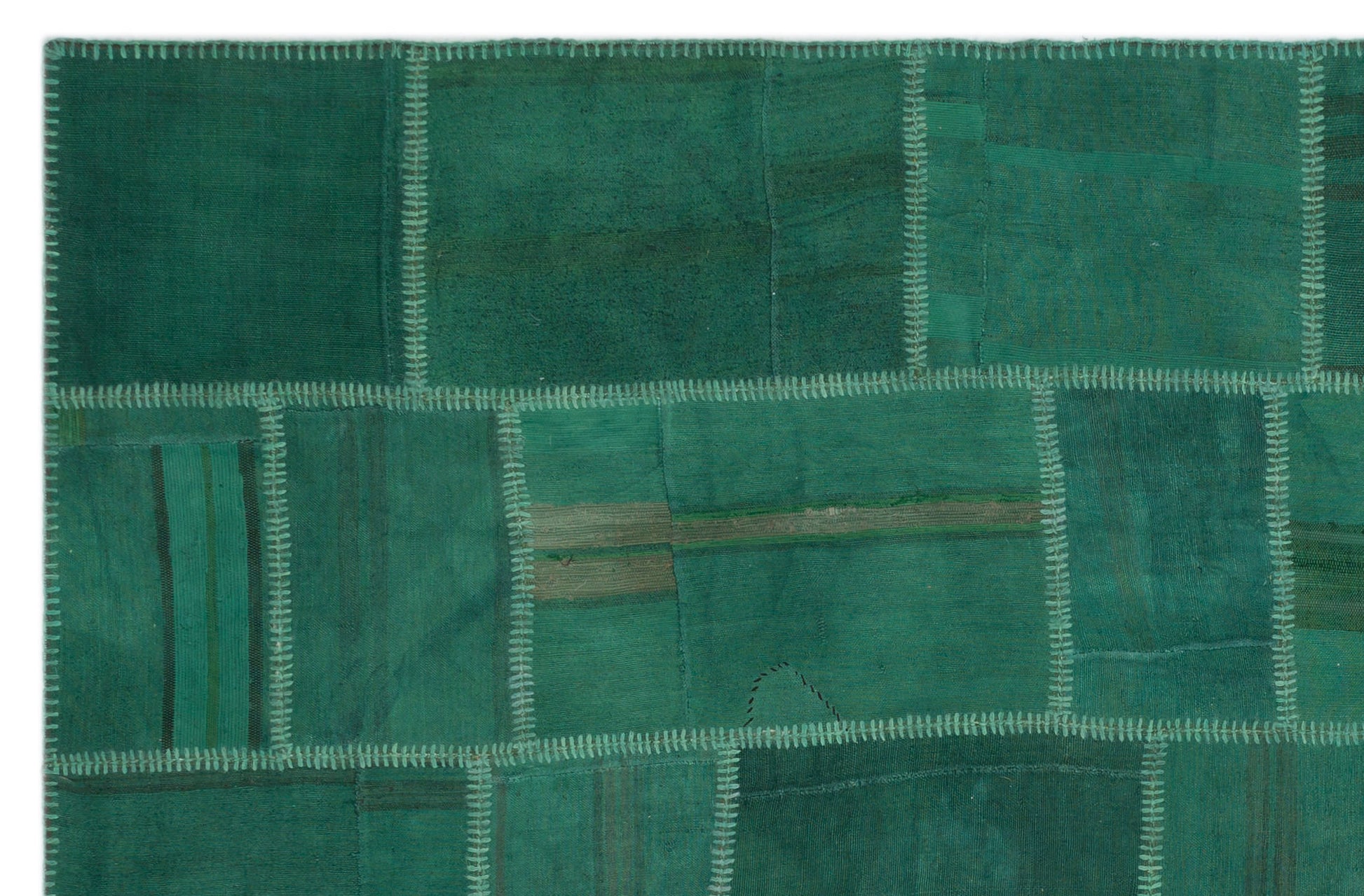 Teselya Bej Patchwork Yün El Dokuma Halısı 193 x 297 Apex Unique