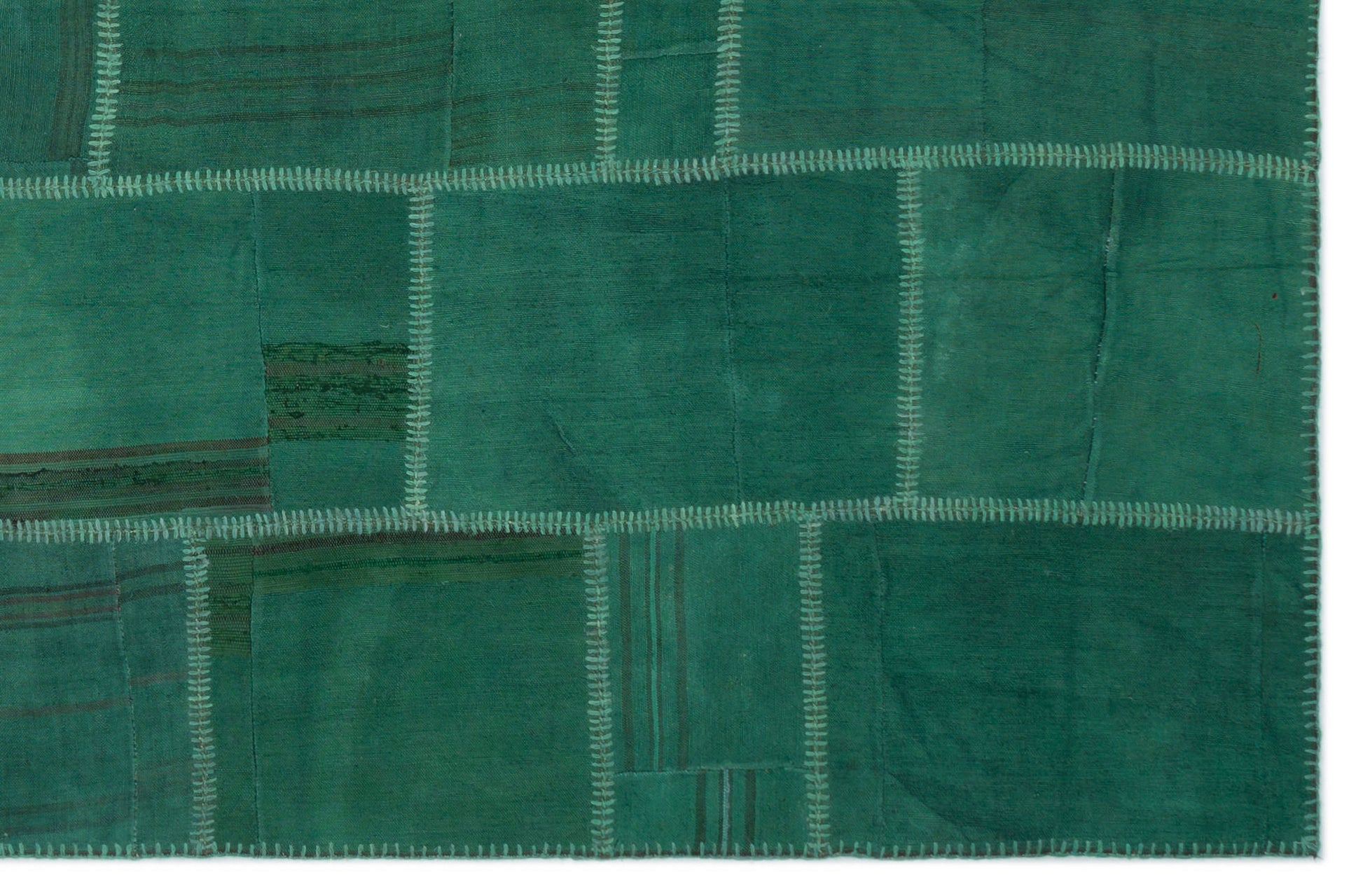 Teselya Bej Patchwork Yün El Dokuma Halısı 193 x 297 Apex Unique