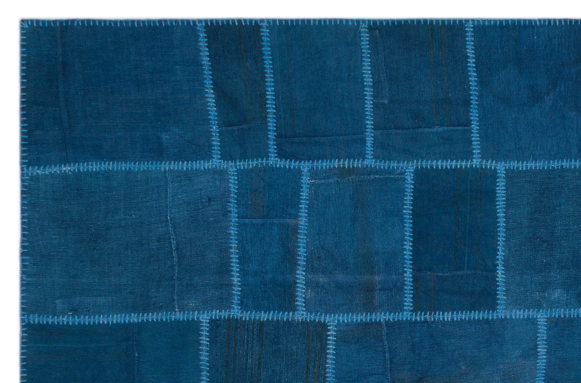 Mavi Anadolu Geometrik Modern Yün Halı 195x298 - Özel Seri