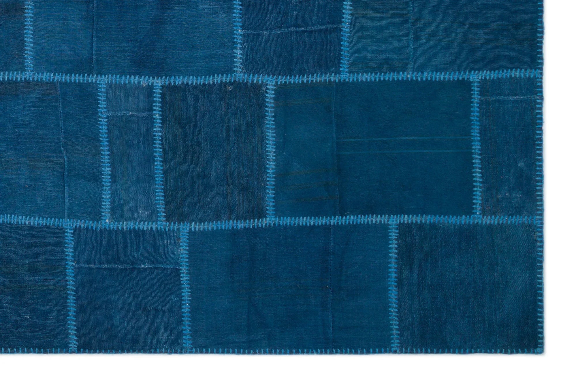 Mavi Anadolu Geometrik Modern Yün Halı 195x298 - Özel Seri