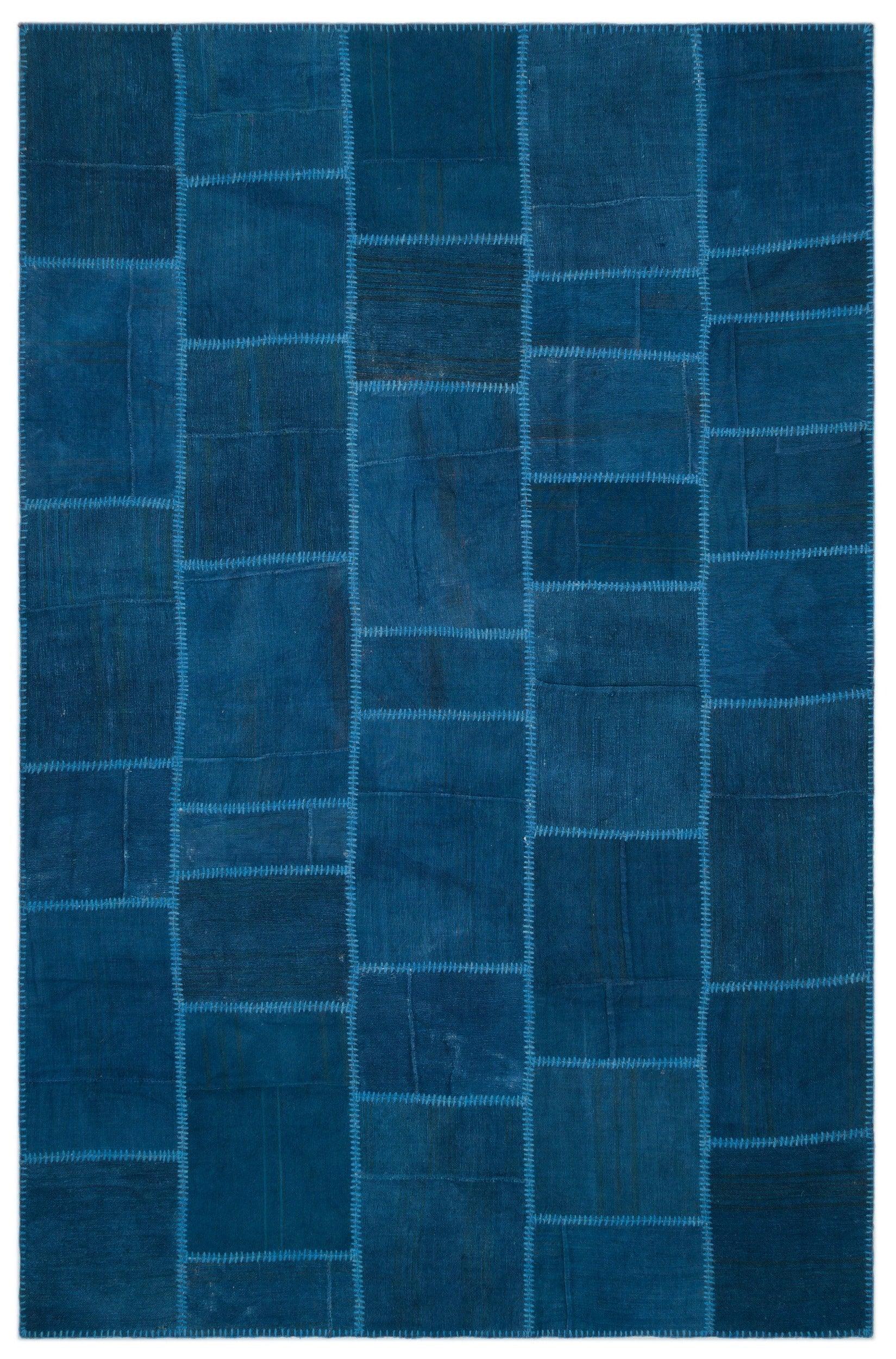 Mavi Anadolu Geometrik Modern Yün Halı 195x298 - Özel Seri