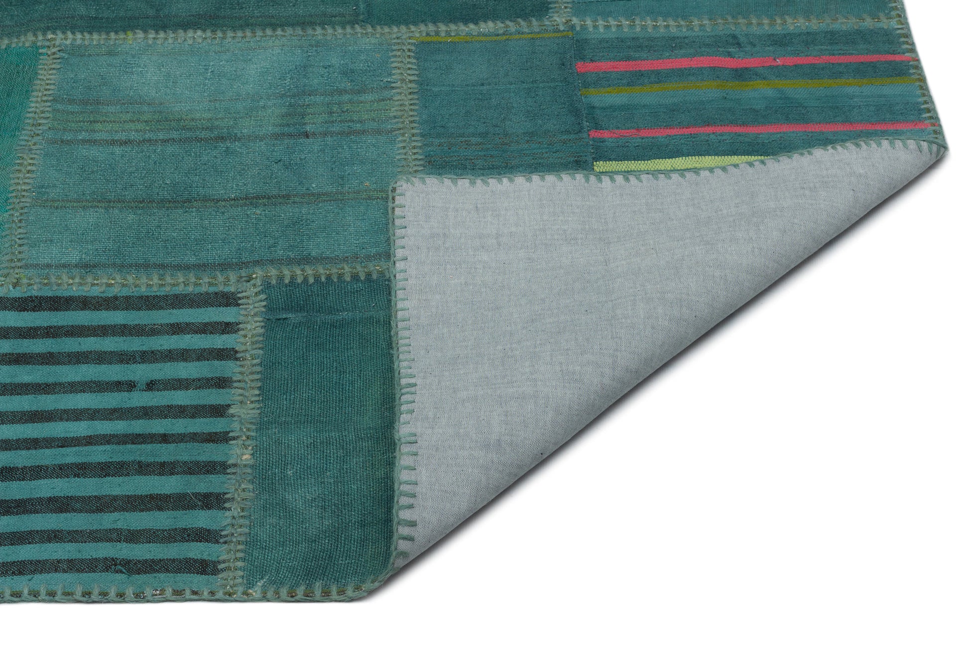 Teselya Bej Patchwork Yün El Dokuma Halısı 195 x 303 Apex Unique