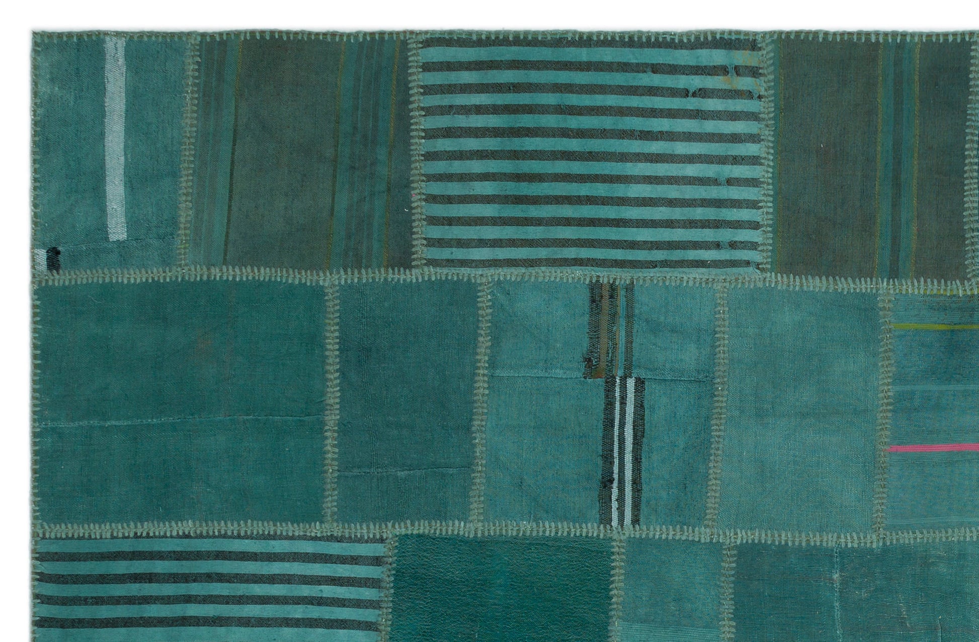 Teselya Bej Patchwork Yün El Dokuma Halısı 195 x 303 Apex Unique