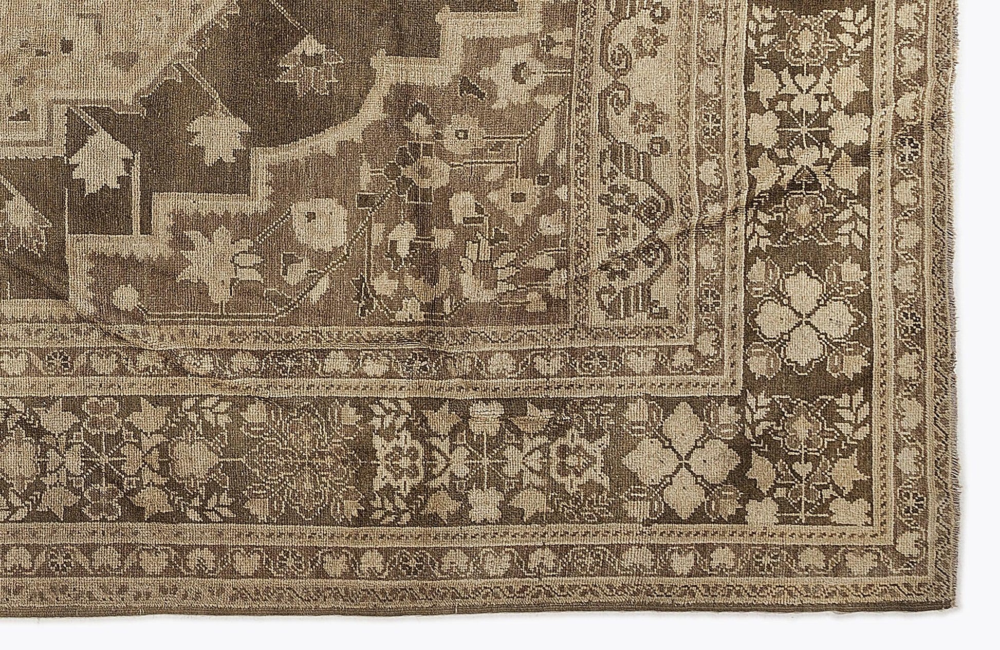 Kırmızı Anadolu Geometrik Çiçekli Yün Halı 200x350 - Özel Seri