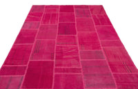 Modern Pink & Black Geometric Patchwork Rug 197x297 cm (6'6" x 9'9")