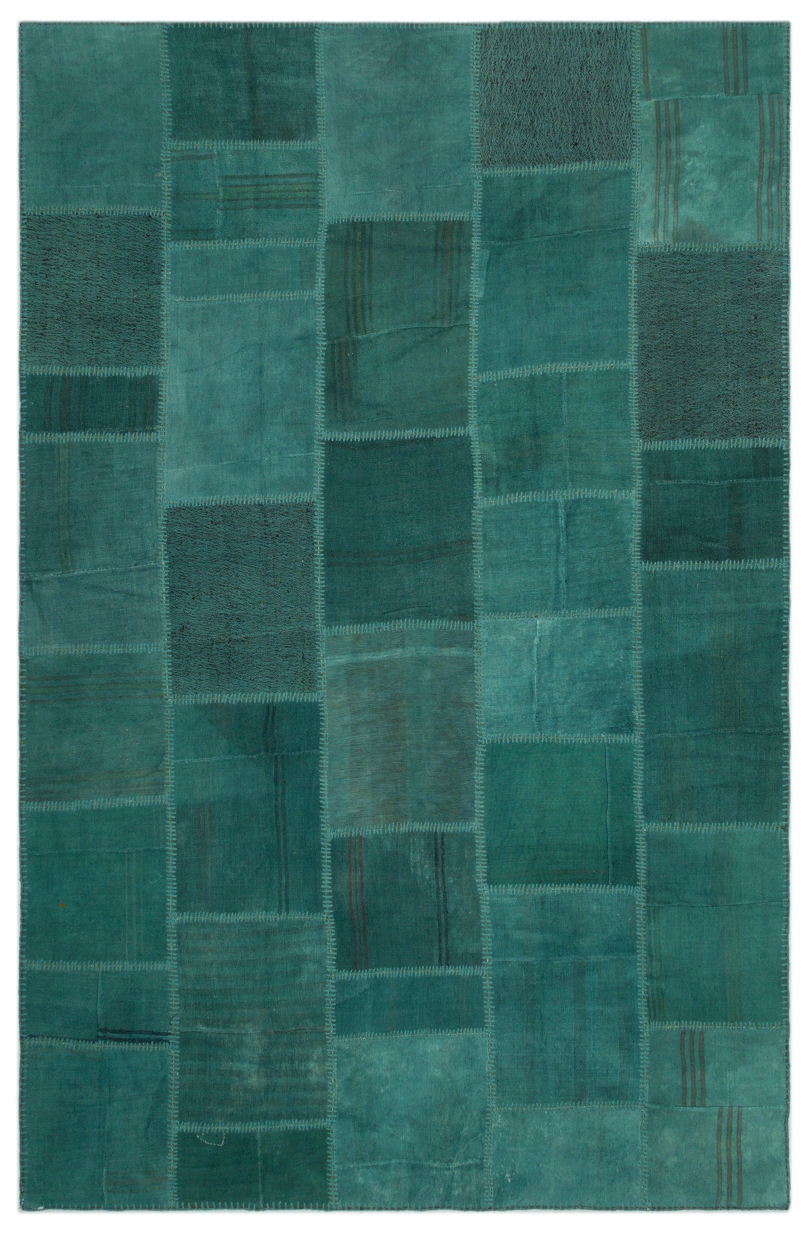 Teselya Bej Patchwork Yün El Dokuma Halısı 196 x 300 Apex Unique