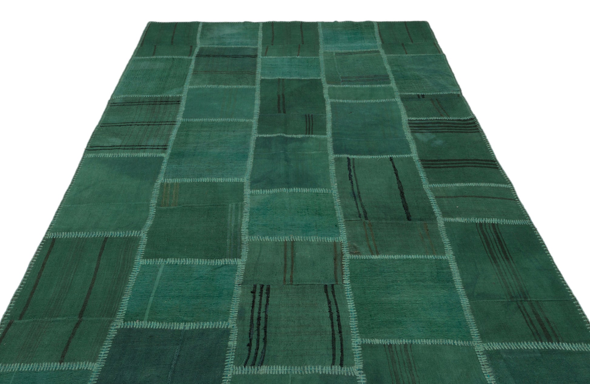 Teselya Bej Patchwork Yün El Dokuma Halısı 191 x 298 Apex Unique