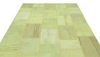 Green Geometric Patchwork Kilim Rug 200x303 cm (6'7" x 9'11")