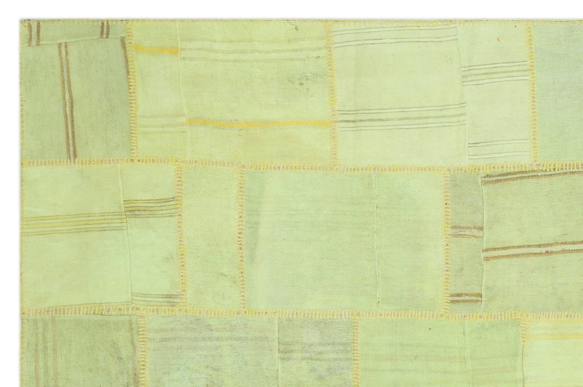 Yeşil Anadolu Eskitme Modern Yün Halı 198x301 - Özel Seri