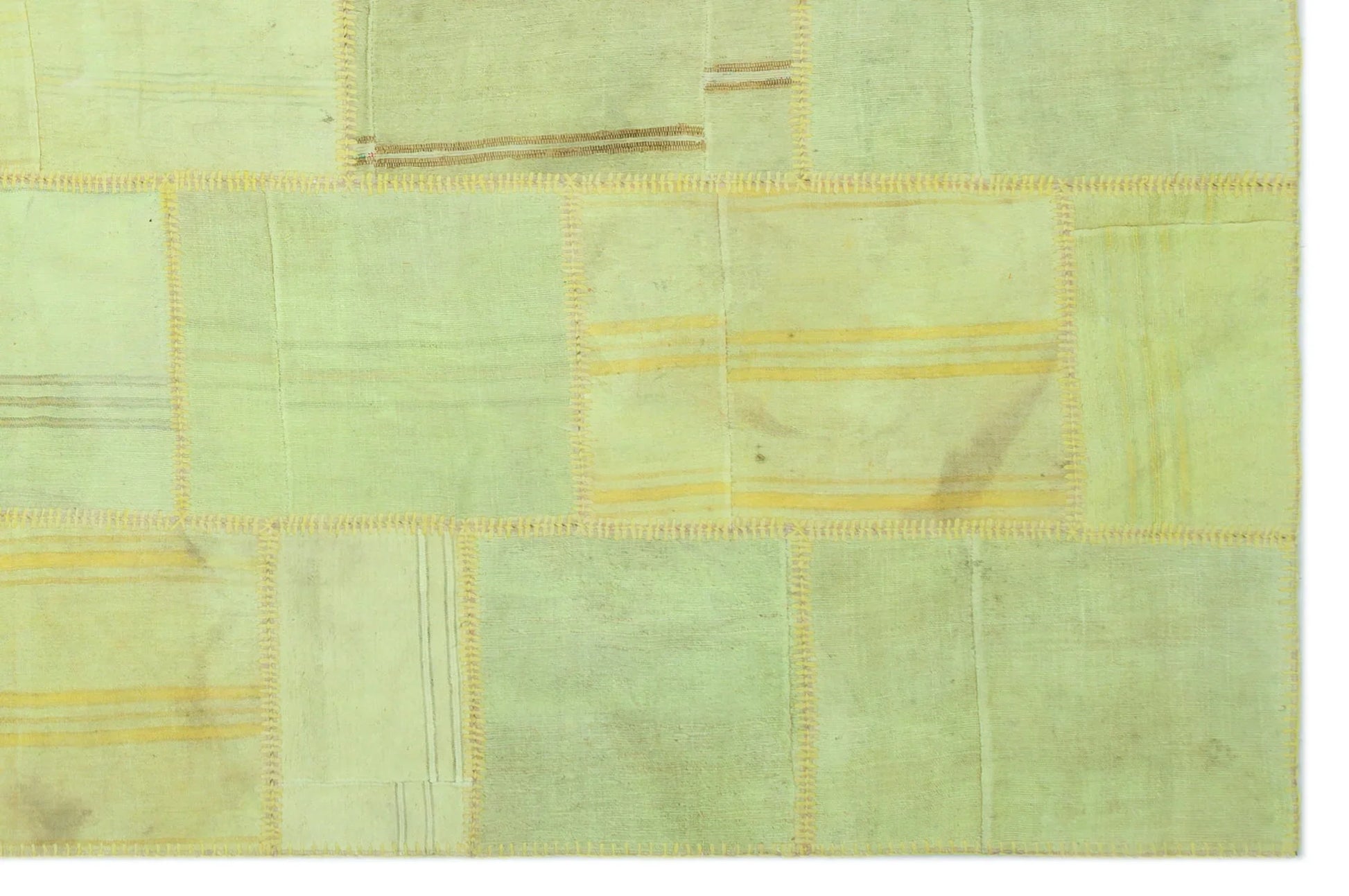 Yeşil Anadolu Eskitme Modern Yün Halı 198x301 - Özel Seri
