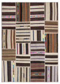 Kahverengi El Dokuma Halı Geometrik Desenli 160x230 cm 2245