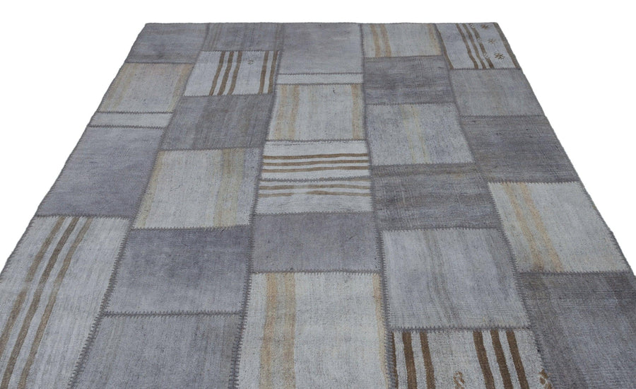 Bej Anadolu Geometrik Modern Yün Halı 201x302 - Özel Seri