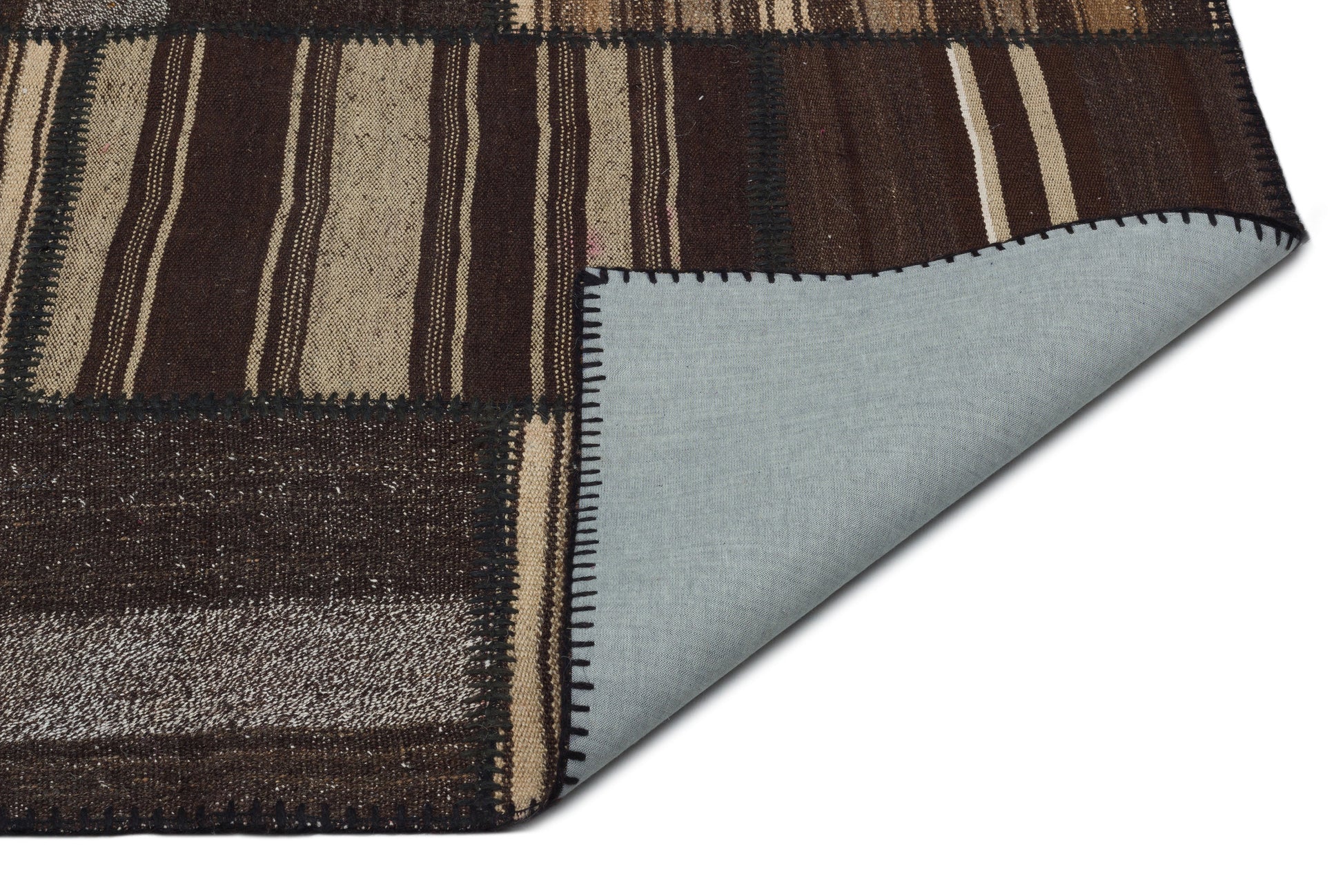 Teselya Bej Çizgili Yün El Dokuma Halısı 202 x 298 Apex Unique