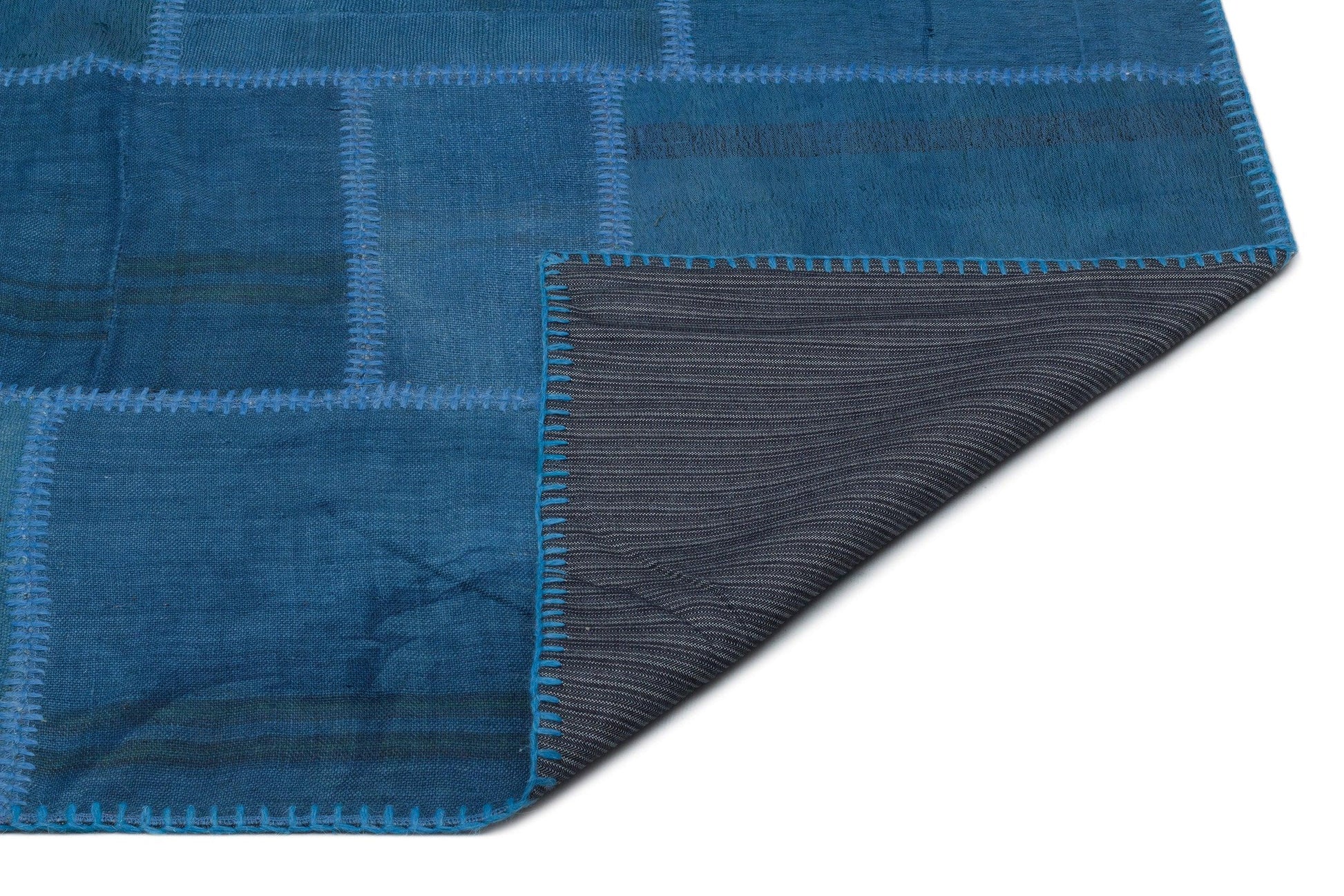 Mavi Anadolu Geometrik Modern Yün Halı 186x303 - Özel Seri