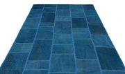 Mavi Anadolu Geometrik Modern Yün Halı 186x303 - Özel Seri