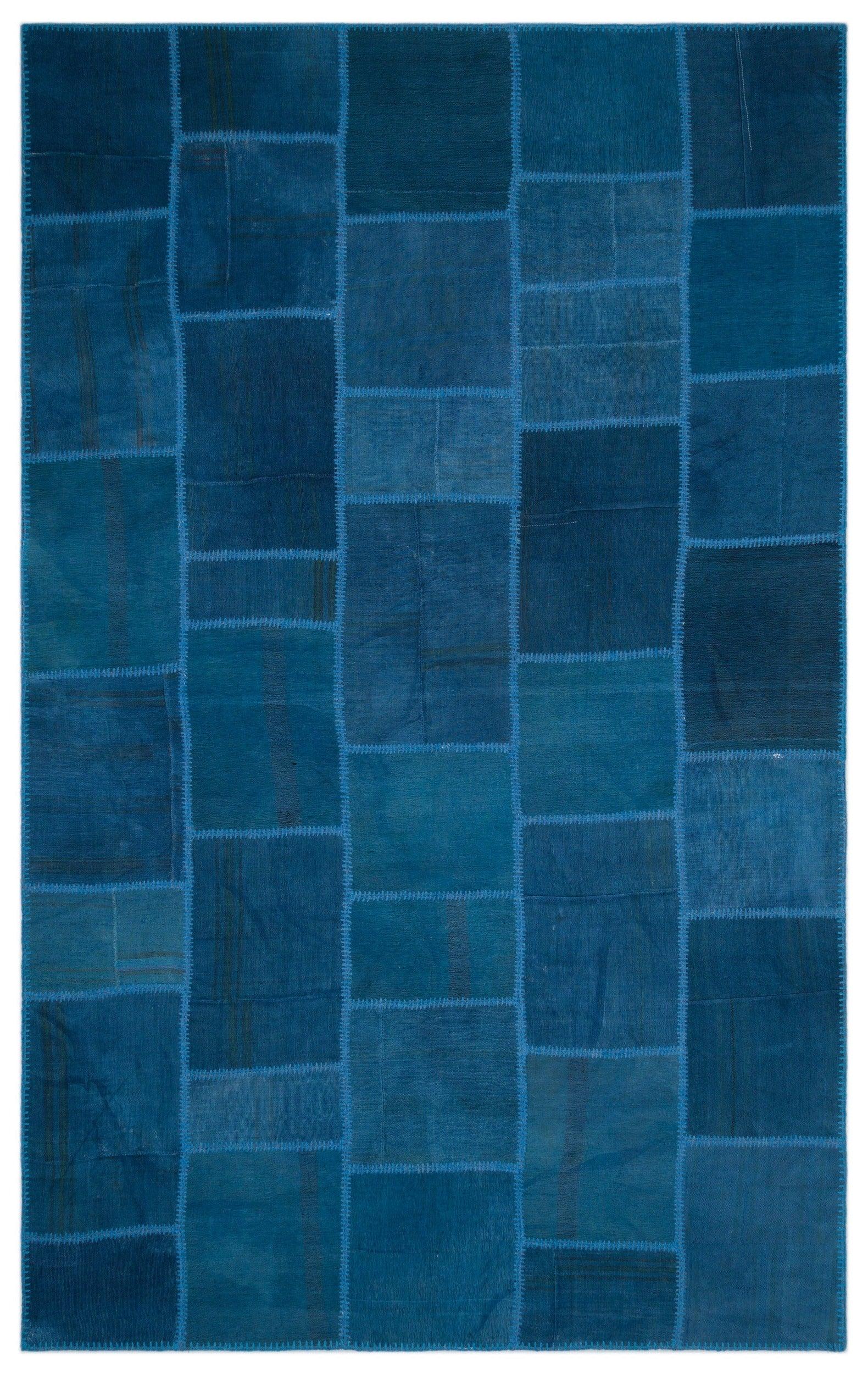 Mavi Anadolu Geometrik Modern Yün Halı 186x303 - Özel Seri
