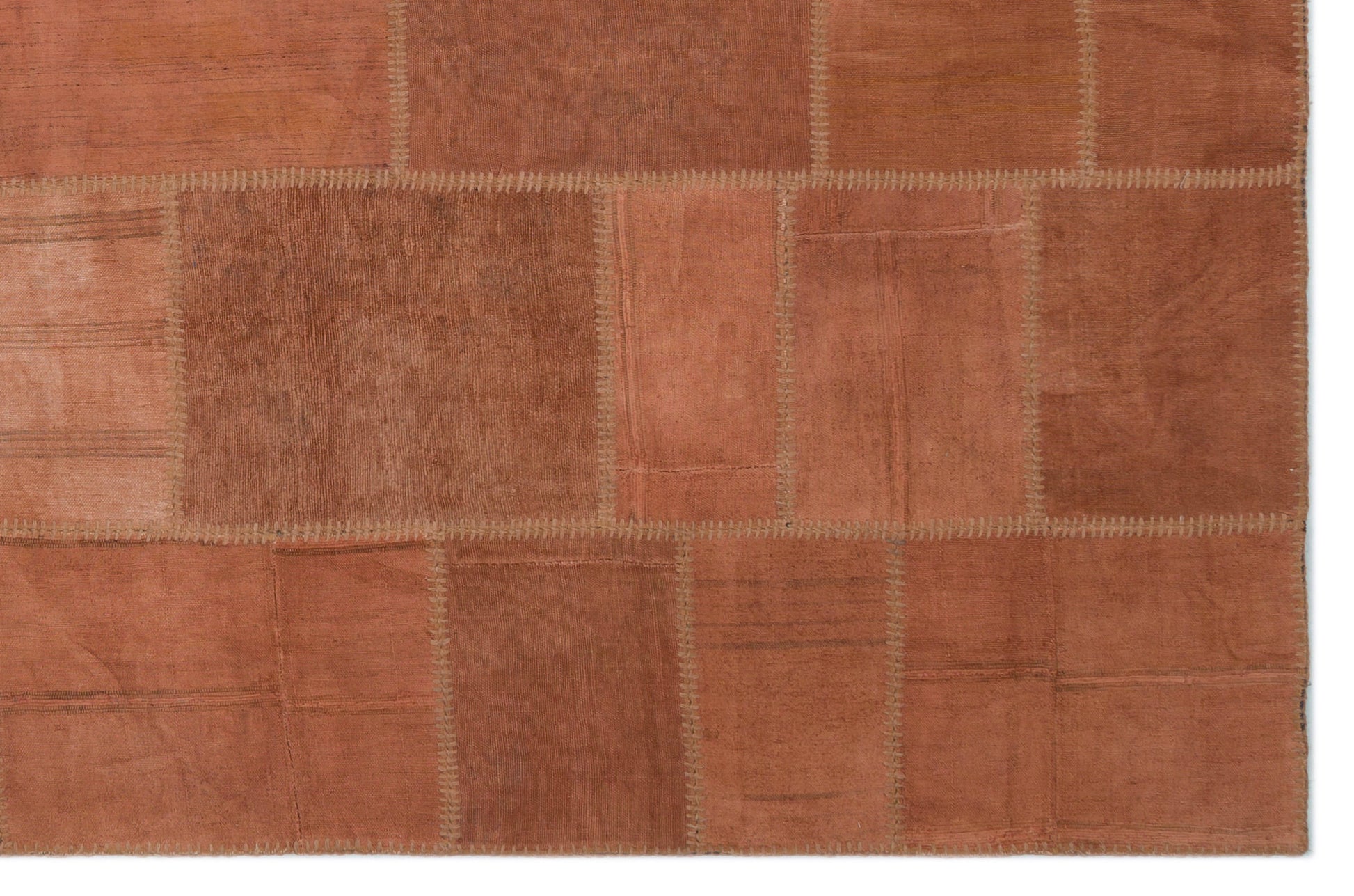 Teselya Bej Patchwork Yün El Dokuma Halısı 197 x 303 Apex Unique