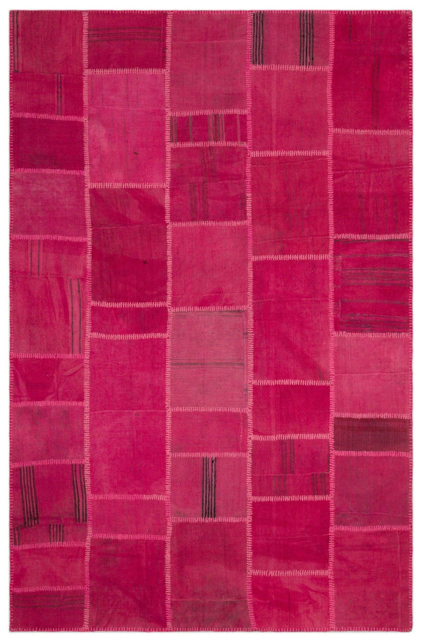 Pembe Anadolu Geometrik Modern Yün Halı 197x302 - Özel Seri