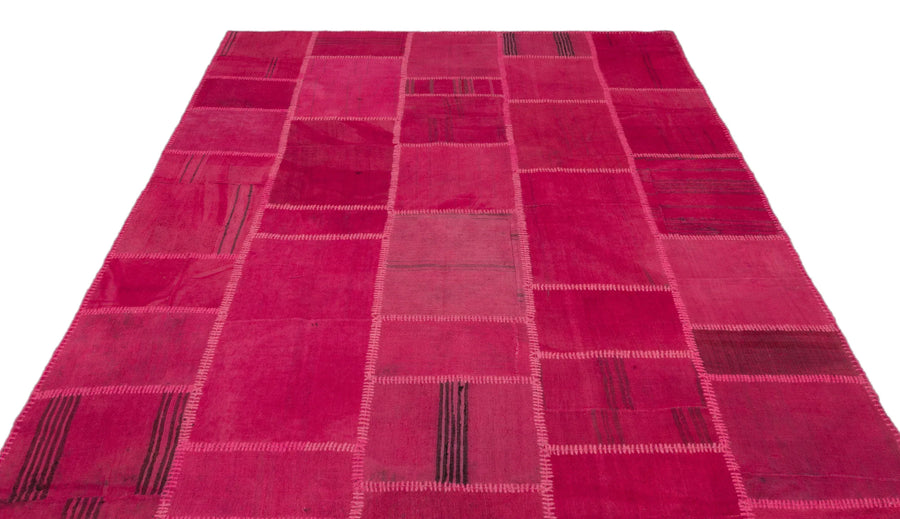 Pembe Anadolu Geometrik Modern Yün Halı 197x302 - Özel Seri