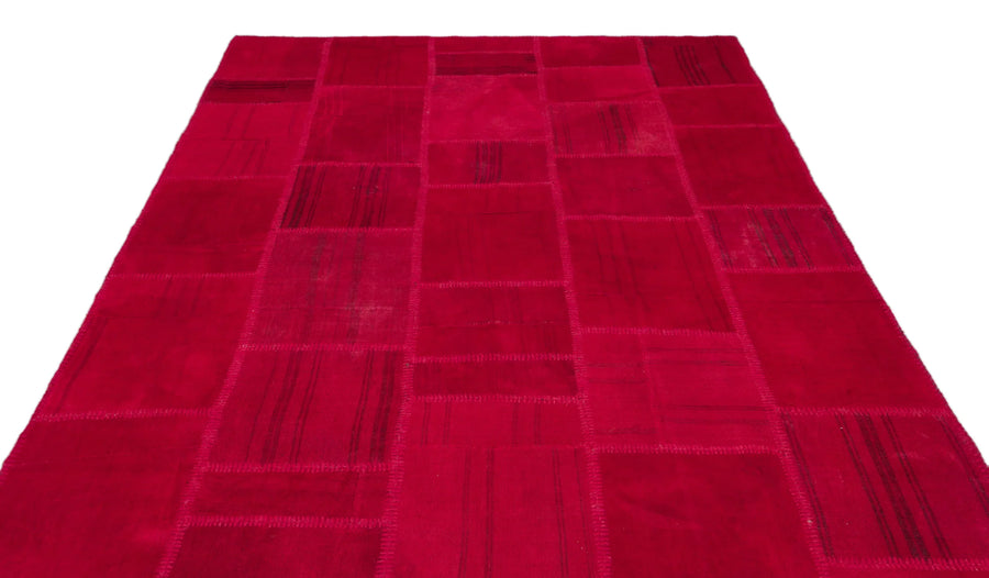 Kırmızı Anadolu Geometrik Modern Yün Halı 197x300 - Özel Seri