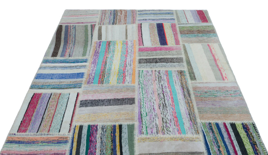 Bej Beyaz Anadolu Bohem Geometrik Yün Halı 160x220 - Özel Seri