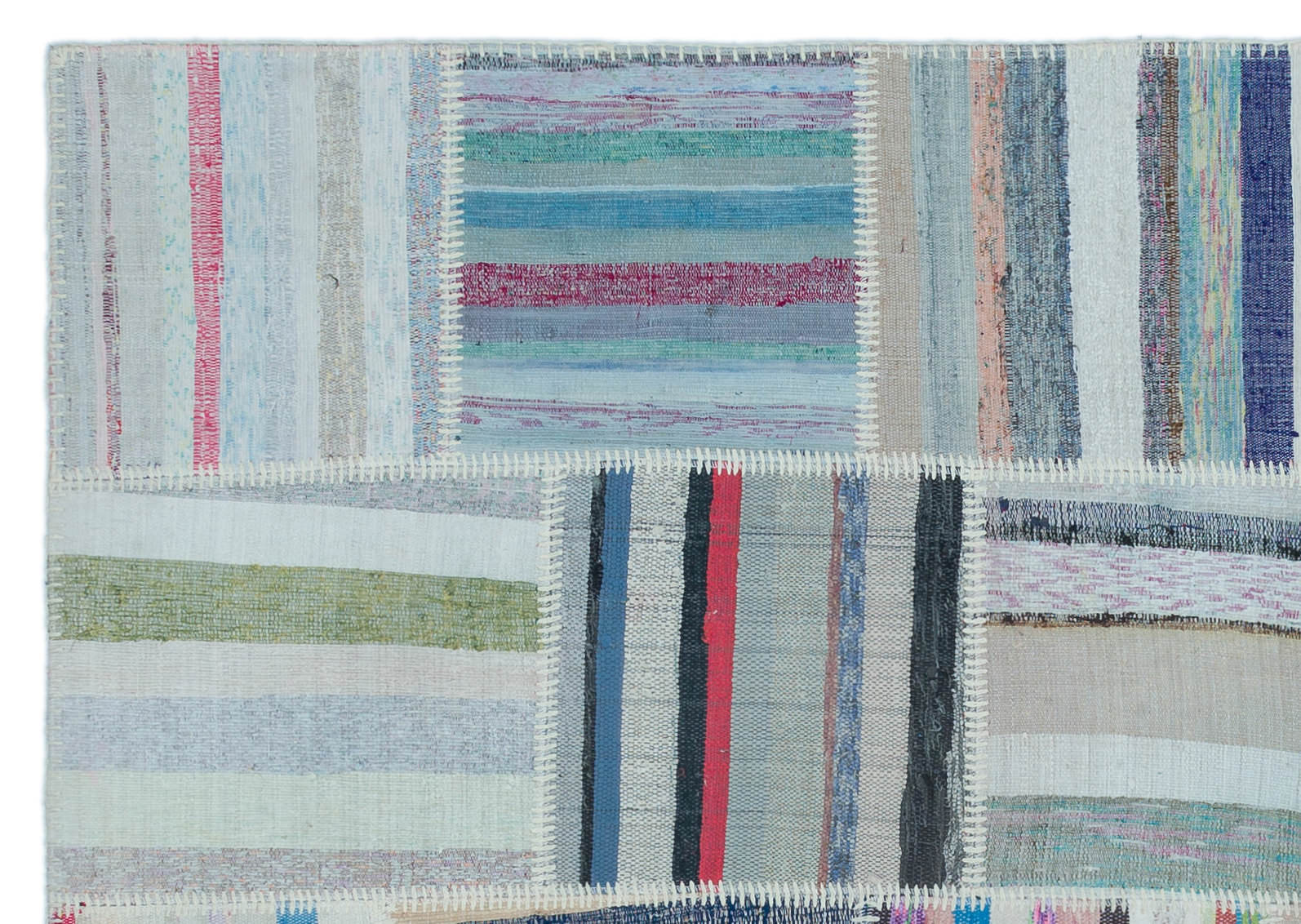 Teselya Bej Çizgili Yün El Dokuma Halısı 160 x 230 Apex Unique