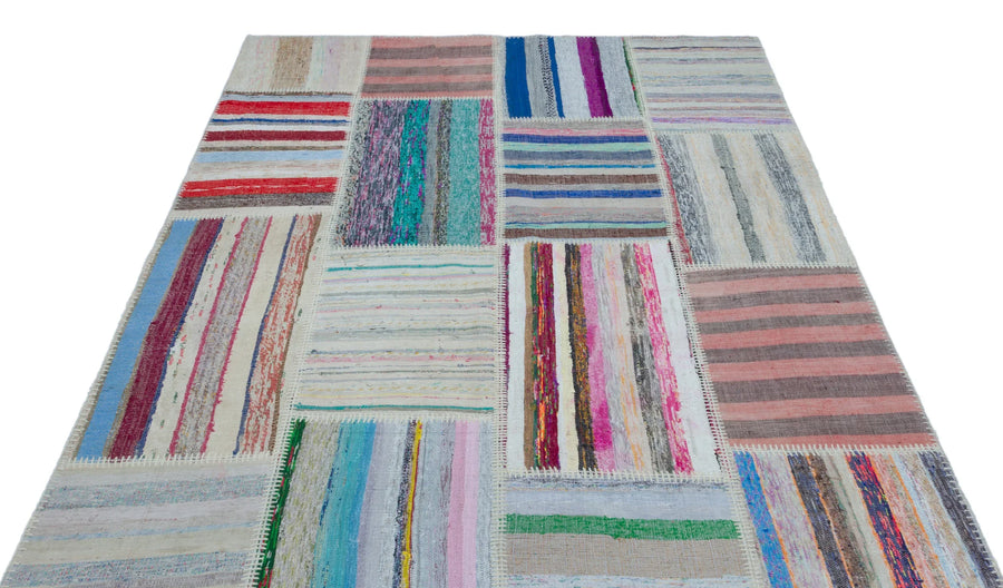 Bej Gri Anadolu Geometrik Modern Yün Halı 160x230 - Özel Seri