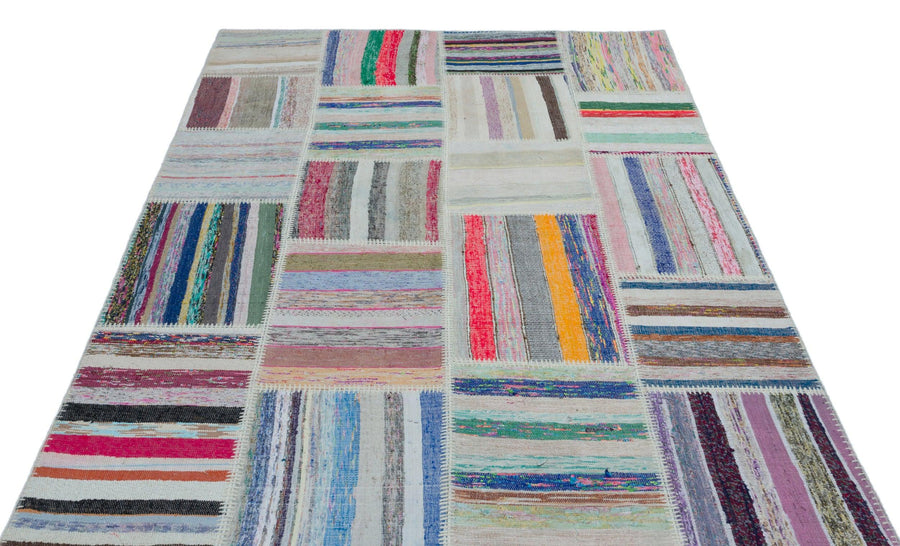 Bej Bohem Geometrik Yün Halı 160x230