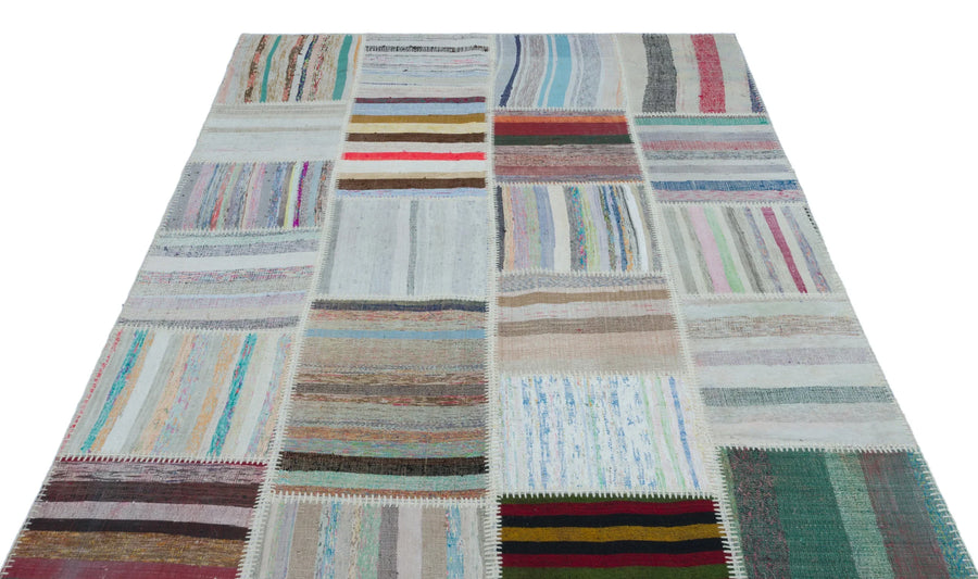 Bej Geometrik Modern Yün Halı 160x230