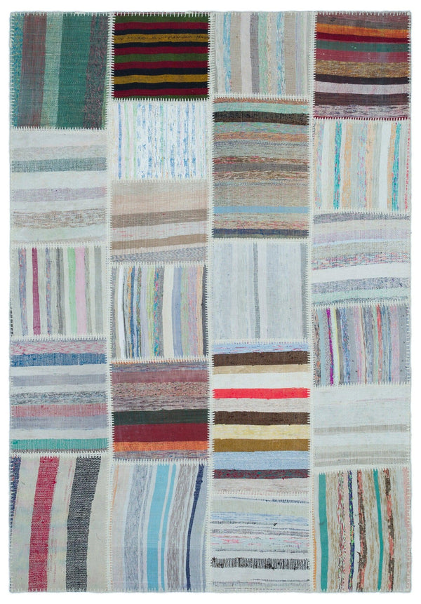 Bej Geometrik Modern Yün Halı 160x230