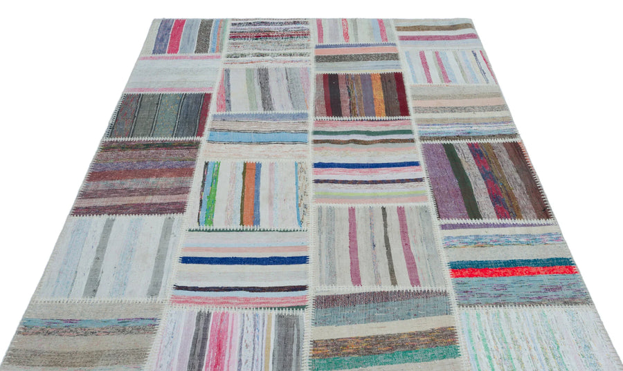 Bej Gri Anadolu Bohem Geometrik Yün Halı 160x230 - Özel Seri