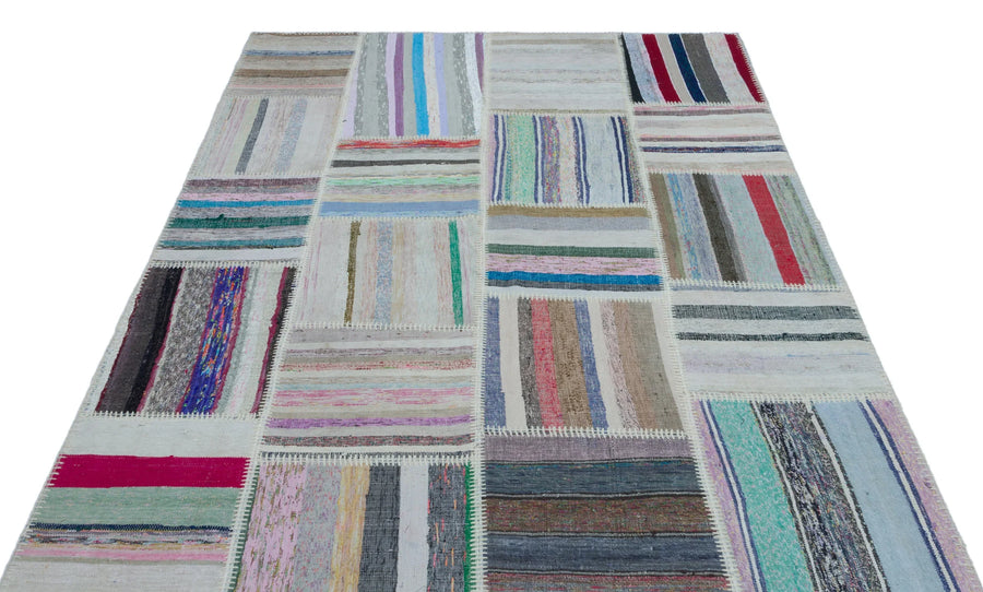 Bej Gri Anadolu Geometrik Modern Yün Halı 160x230 - Özel Seri