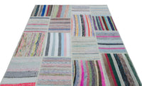 Geometrik Desenli Çok Renkli El Dokuma Halı Bohem 160x225 cm 22537