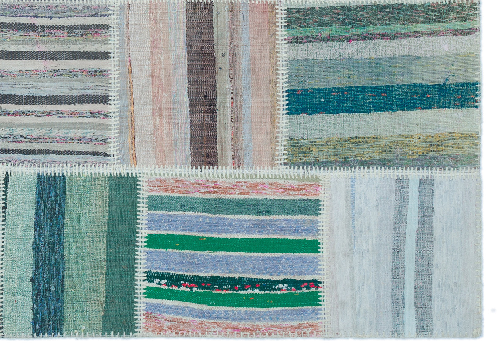 Teselya Bej Çizgili Yün El Dokuma Halısı 160 x 230 Apex Unique