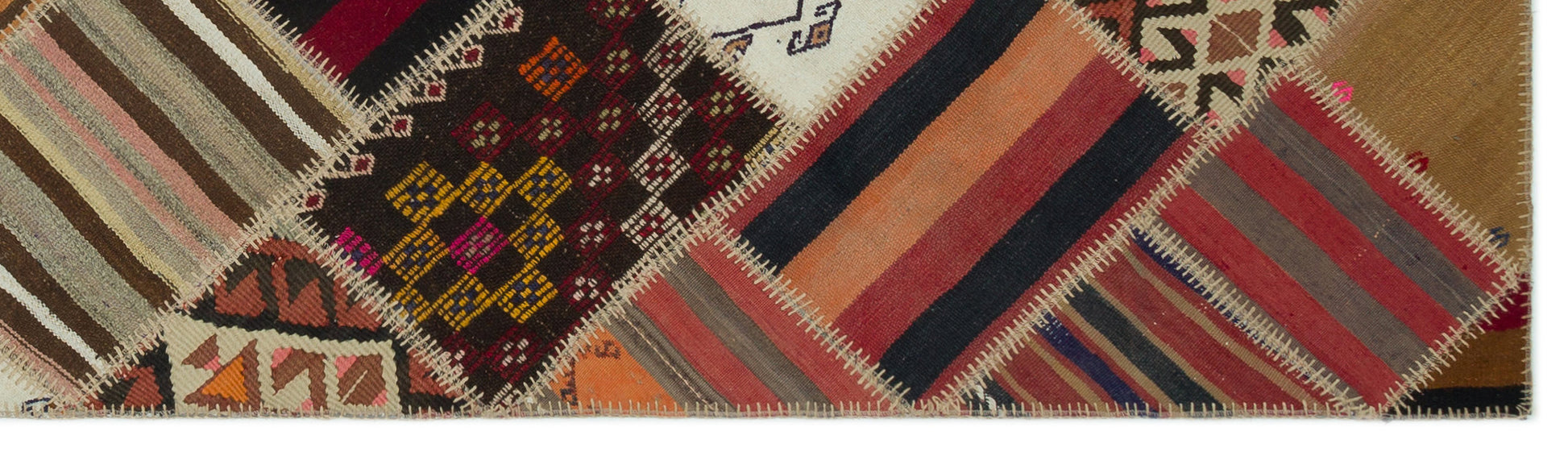 Teselya Bej Çizgili Yün El Dokuma Halısı 084 x 305 Apex Unique