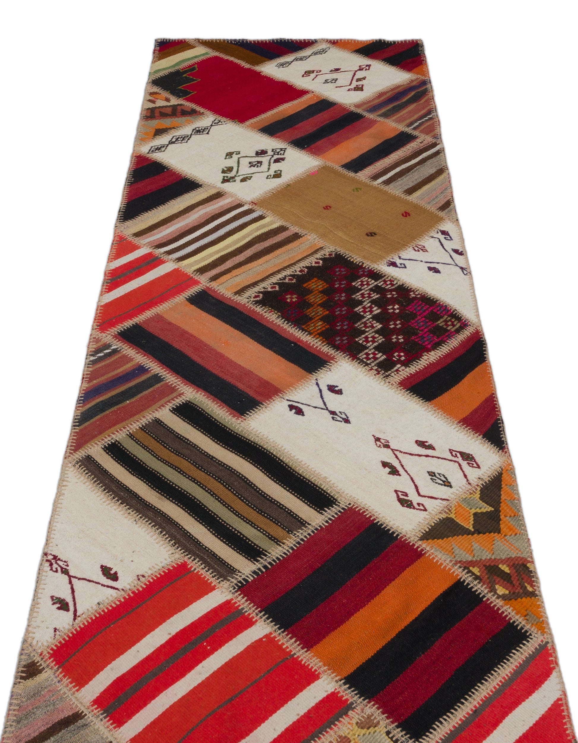 Teselya Bej Çizgili Yün El Dokuma Halısı 082 x 321 Apex Unique